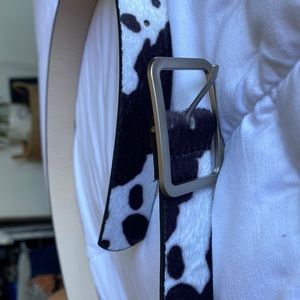Cow print belt